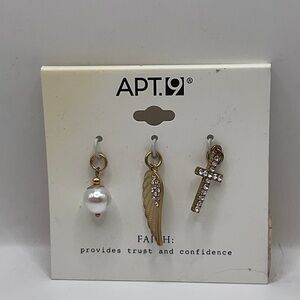 Apt. 9 Gold-Tone Pearl, Wing & Crystal Cross Charm Set